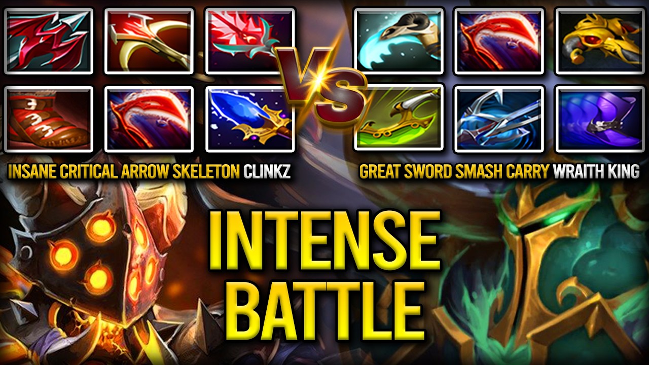 TRULY INTENSE BATTLE | INSANE CRITICAL ARROW CLINKZ VS. GREAT SWORD SMASH WRAITH KING DOTA 2