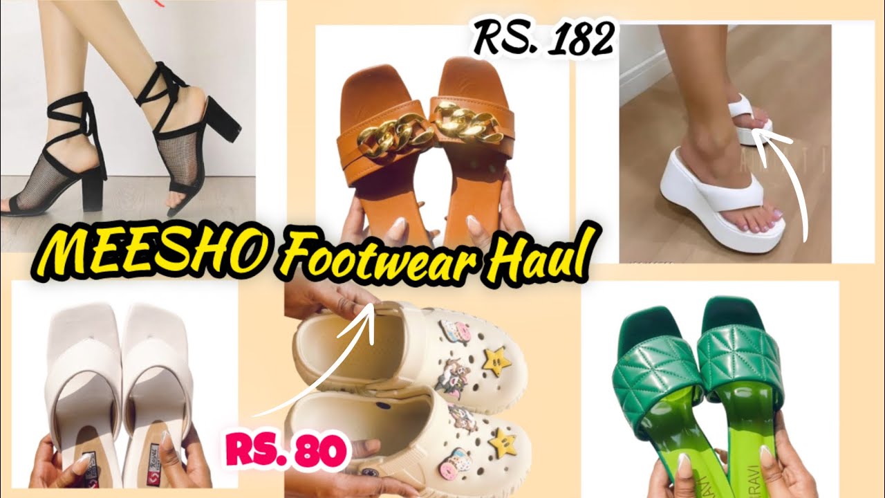 *Meesho Footwear Haul* | HUGE HAUL | Flats, Heels, Jutis, Clogs | Starting ₹80 #meeshohaul #footwear