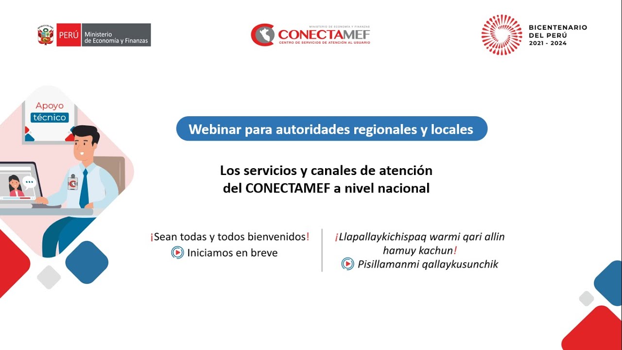 Webinar para autoridades: Los servicios y canales de atención del CONECTAMEF a nivel nacional