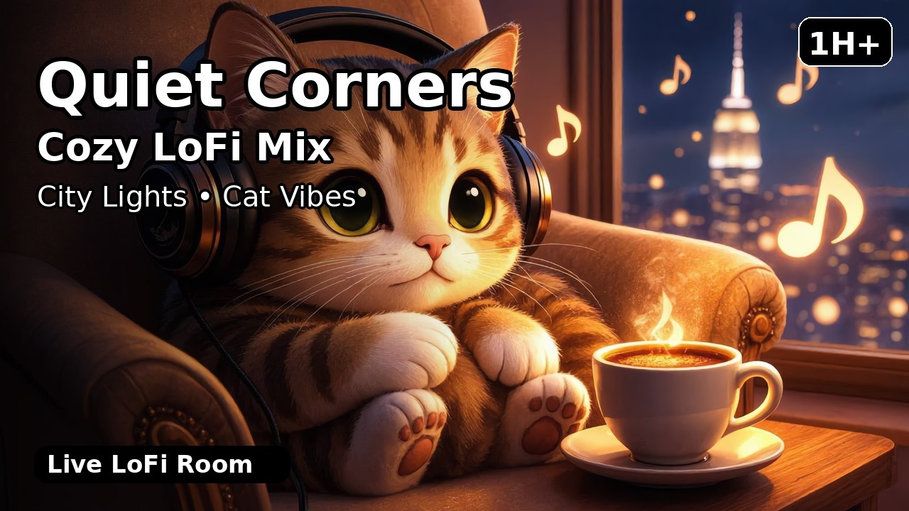 Quiet Corners After Midnight 🐾 | Cozy LoFi for Study, Focus & Sleep (1H+)