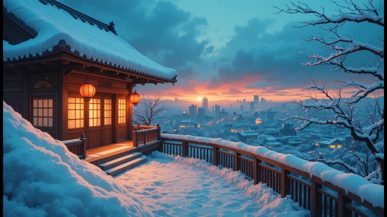 Japanese Winter Night ❄️ Cozy Lo-Fi Beats for Rest & Relaxation - Silent Snow Lofi