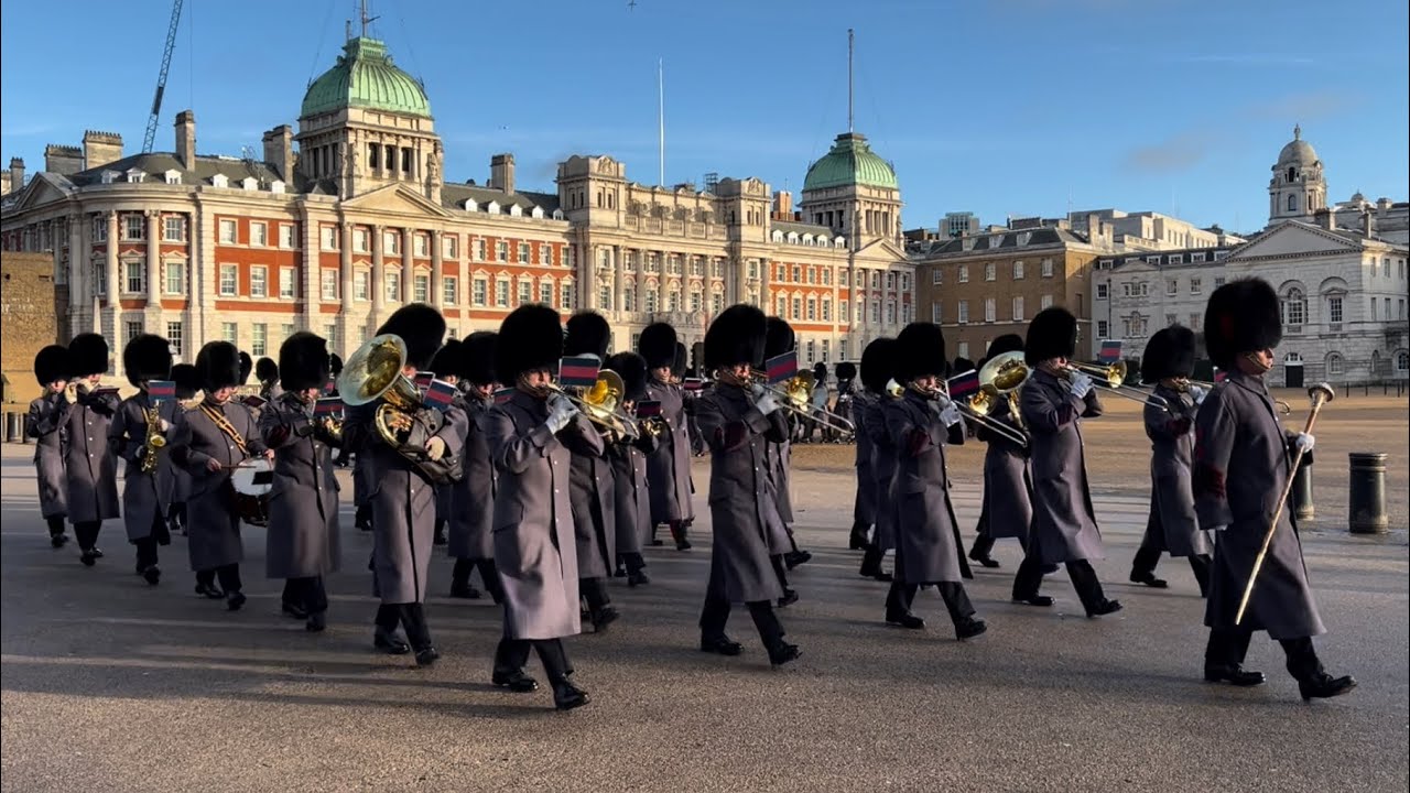 The Band of the Welsh Guards - Guard of Honour for the Japanese Ground Chief of Staff