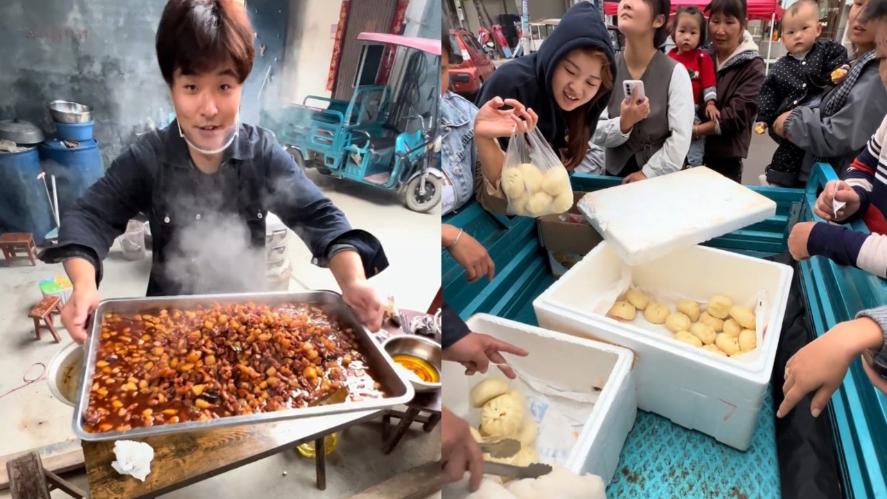 今天在家全动员做了200多个包子然后在到村镇上去售卖看看咱多久能售完，