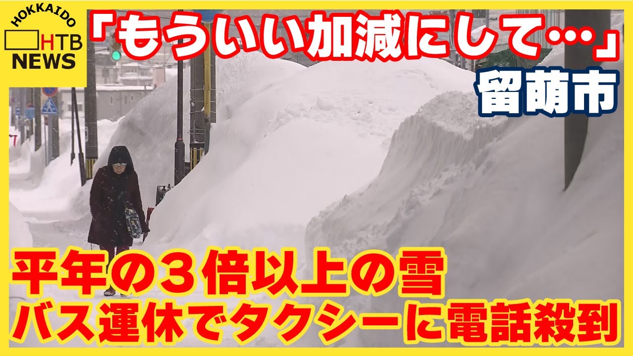 大雪　平年の3倍以上「もういい加減にしてほしい」路線バス運休　タクシー配車に電話殺到　留萌市