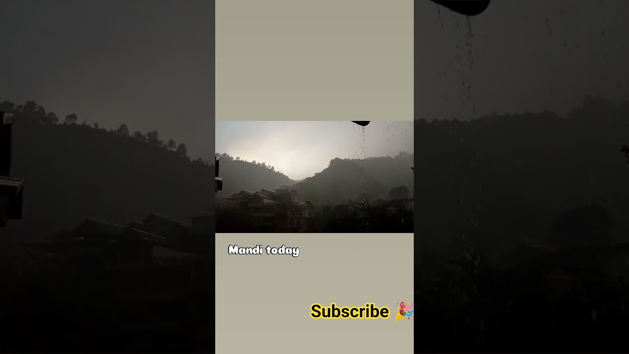 Today there was very heavy:⁠-⁠)🌧️ rain in Mandi Himachal Pradesh⛈️ #himanchalpradesh #himanchal