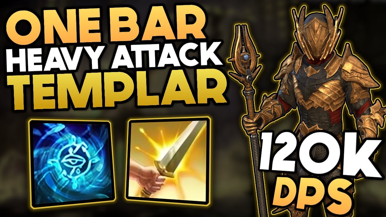 120k DPS One Bar Templar Subclass Heavy Attack Build - Best Magicka Templar Build ESO Update 47