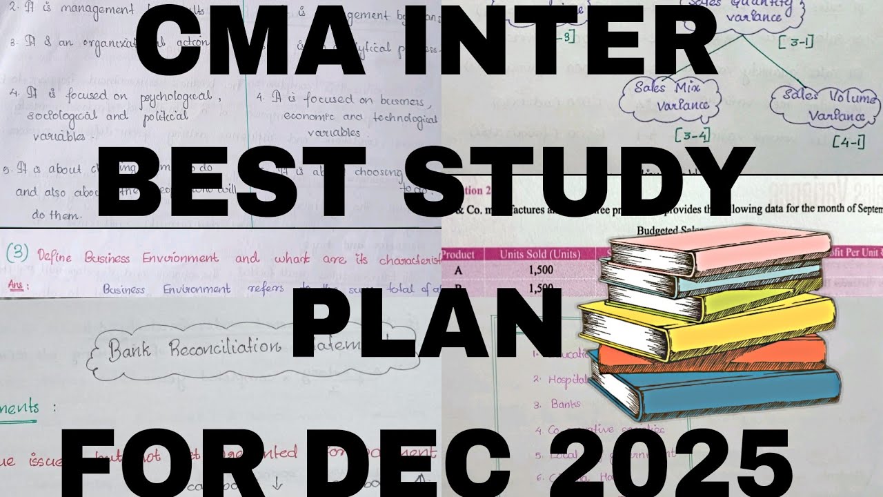 How to study CMA INTER FOR DEC 2025 EXAMS / ICMAI / STUDY PLAN
