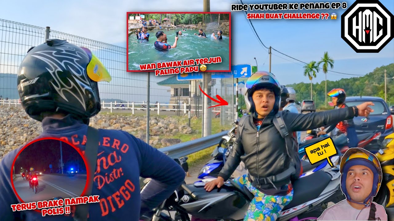Terus BRAKE NAMPAK POLIS !🤣 | Shah BUAT CHALLENGE lagi ?😱 | RiDE PENANG ep 8