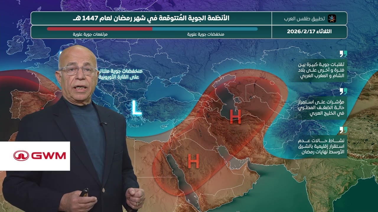 توقعات الطقس في الوطن العربي خلال شهر رمضان 2026