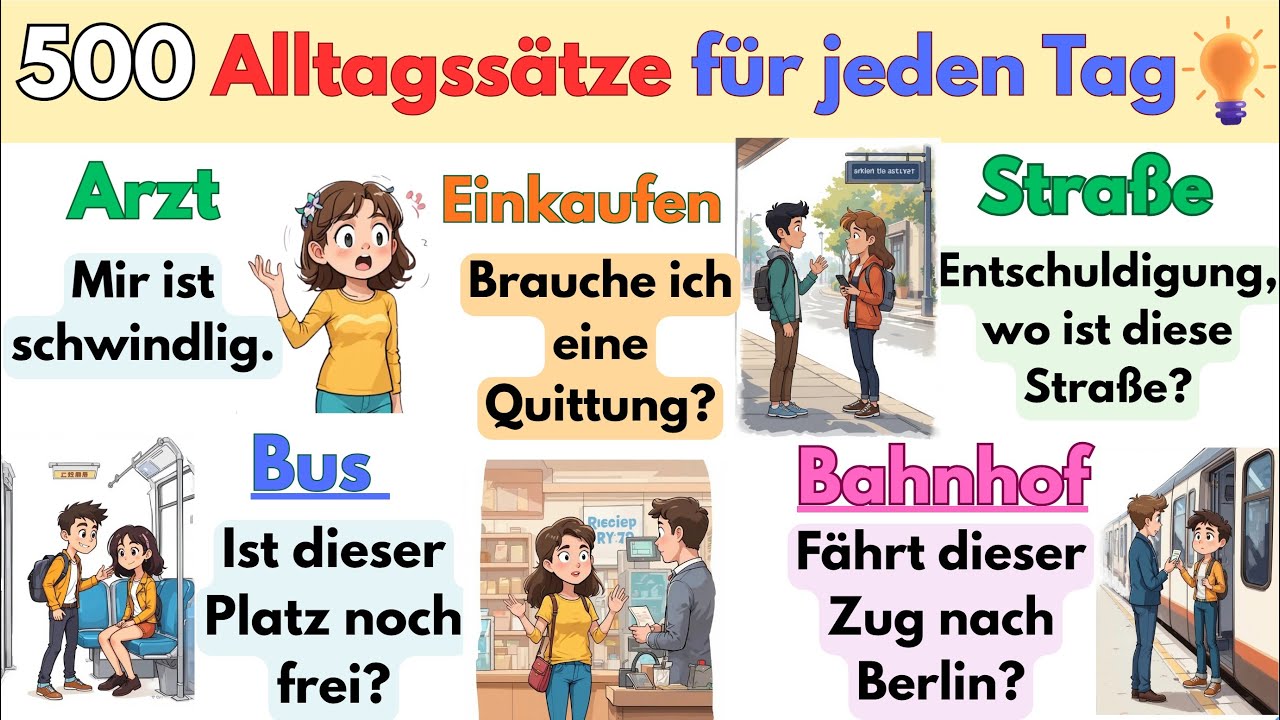500 Sätze für den Alltag | Einfache Gespräche für jeden Tag 🗣️💡📚