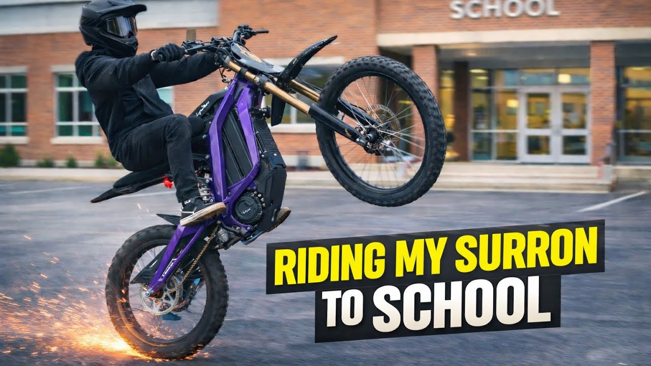 Riding my surron to school #surron #surronebike #bikelife #electricbike 