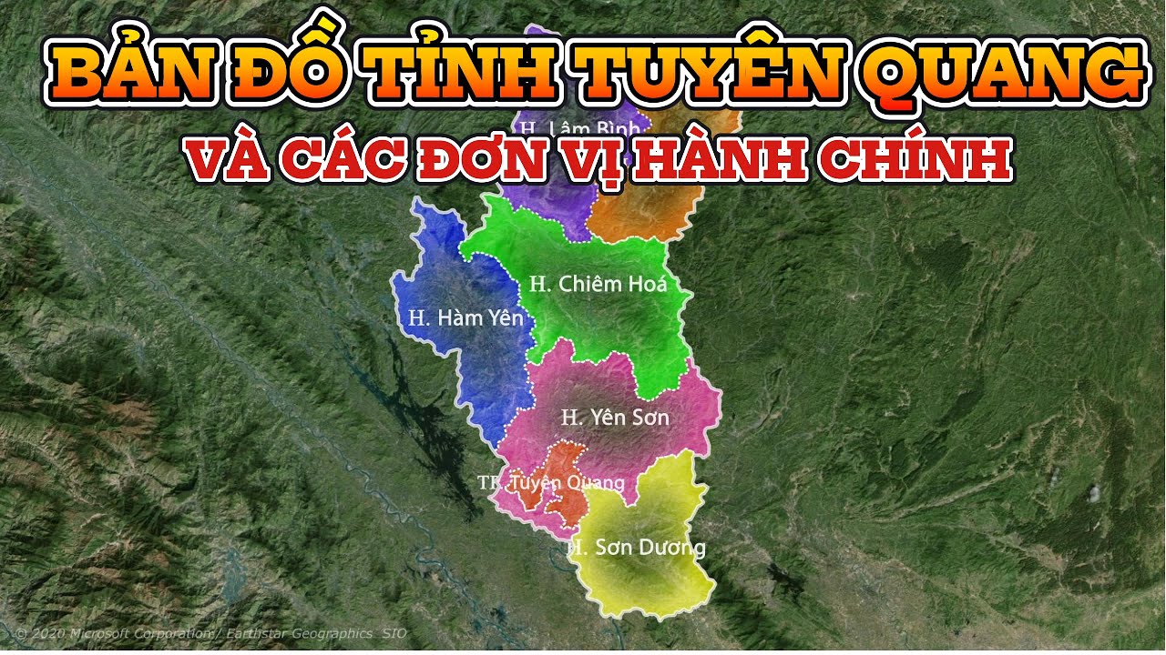 Bản đồ tỉnh Tuyên Quang và các huyện, thành phố mới nhất