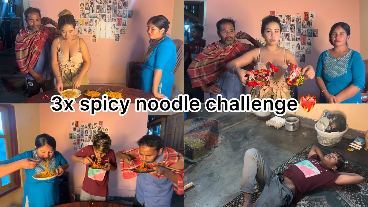 “1 Minute 3X Spicy Noodles Challenge 🔥🌶️ | Mummy Papa vs Sagar | Kaun Jeeta? 😱”