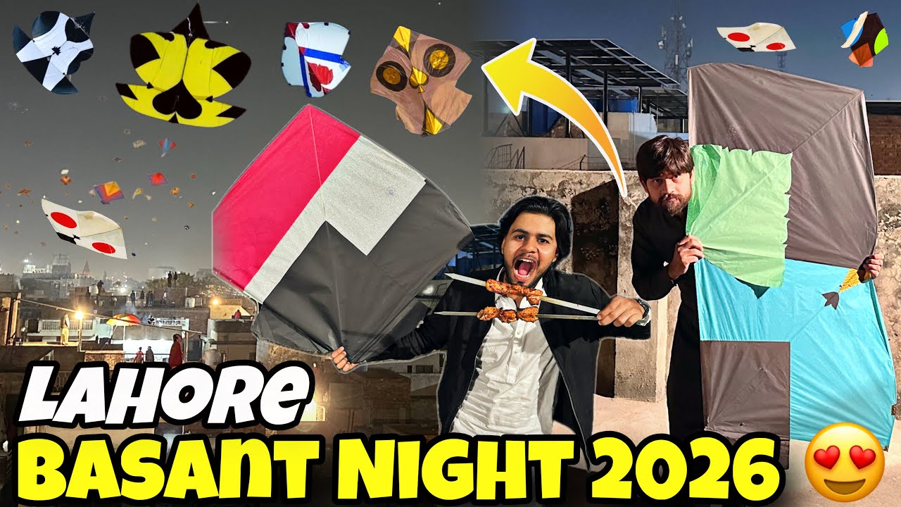 Omg 🥵 Lahore**Basant Night** 2026 😍 || kites Catching on road 😱 || millions of kites on sky 💥 