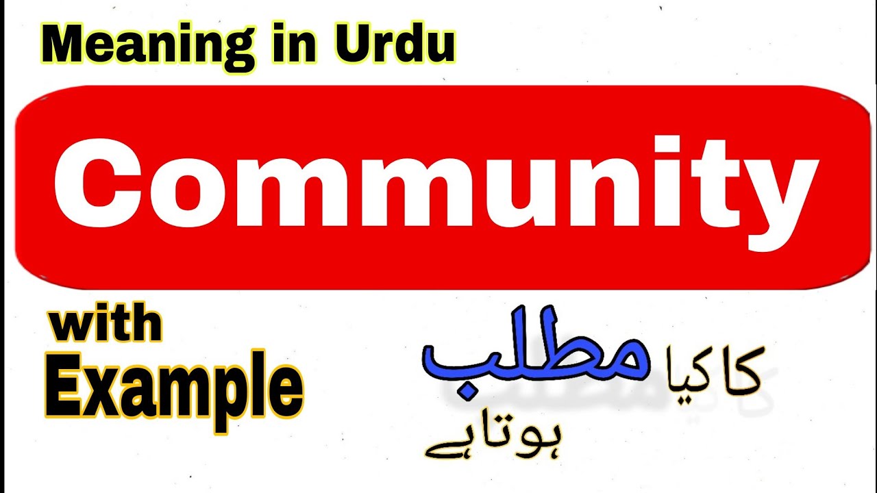 Community meaning in Urdu/Hindi | Community ka matlab Kya hota hai |What is the meaning of Community