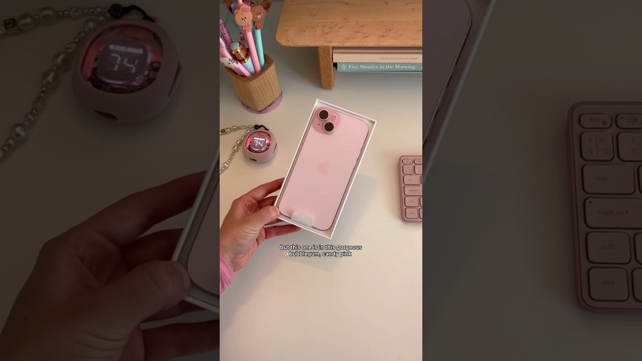 новый розовый iPhone 15 plus // распаковка 📱