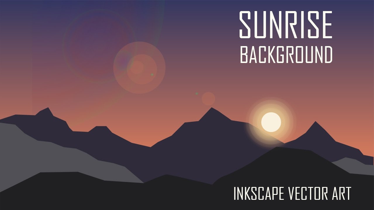 Flat Sunrise BG - Vector Game Art in Inkscape | MadFireOn |