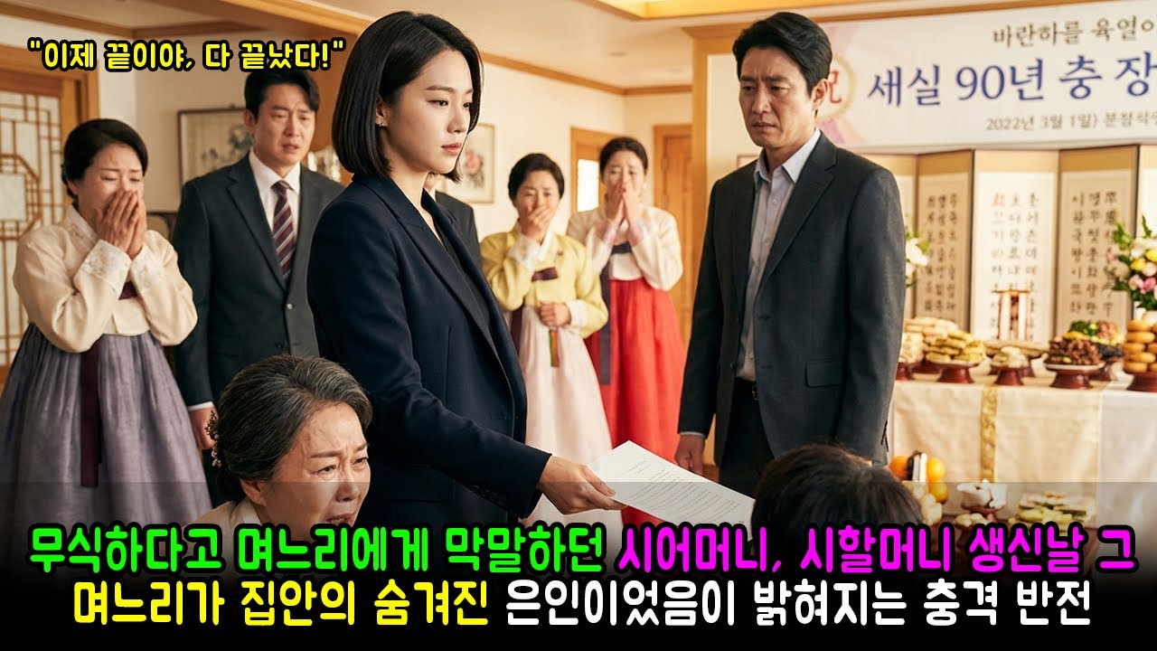 무식하다고 며느리에게 막말하던 시어머니, 시할머니 생신날 그 며느리가 집안의 숨겨진 은인이었음이 밝혀지는 충격 반전