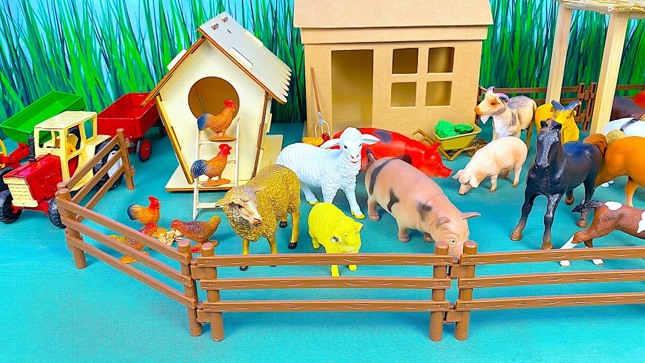 Farm Small World Diorama With Animals And Windmill | Cow Pig Horse
