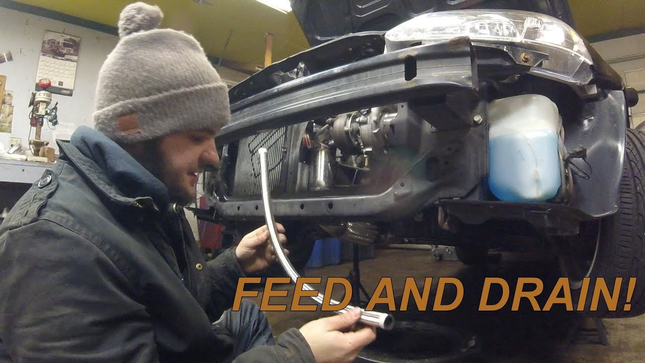 How To Turbo Your Honda With Ebay Parts. Oil Feed And Drain Lines Installed! Turbo Type R EK Hatch