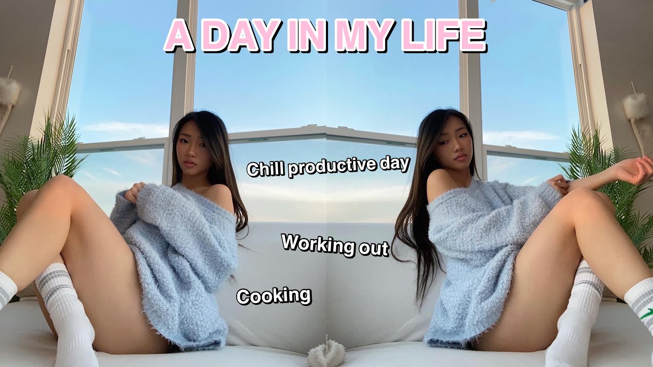A DAY IN MY LIFE LIVING ALONE♡ | Chill productive day, working out, making Alfredo!