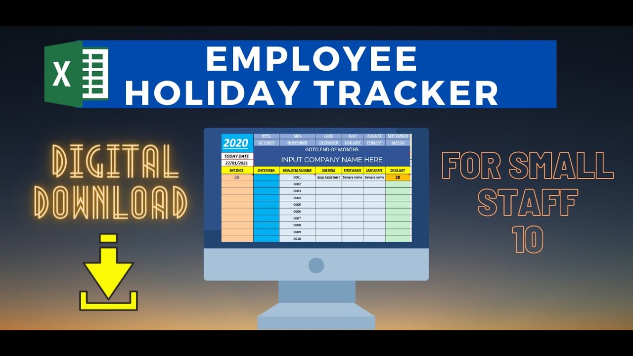 Demo video : holiday tracker for 10 to 30 employees for small business