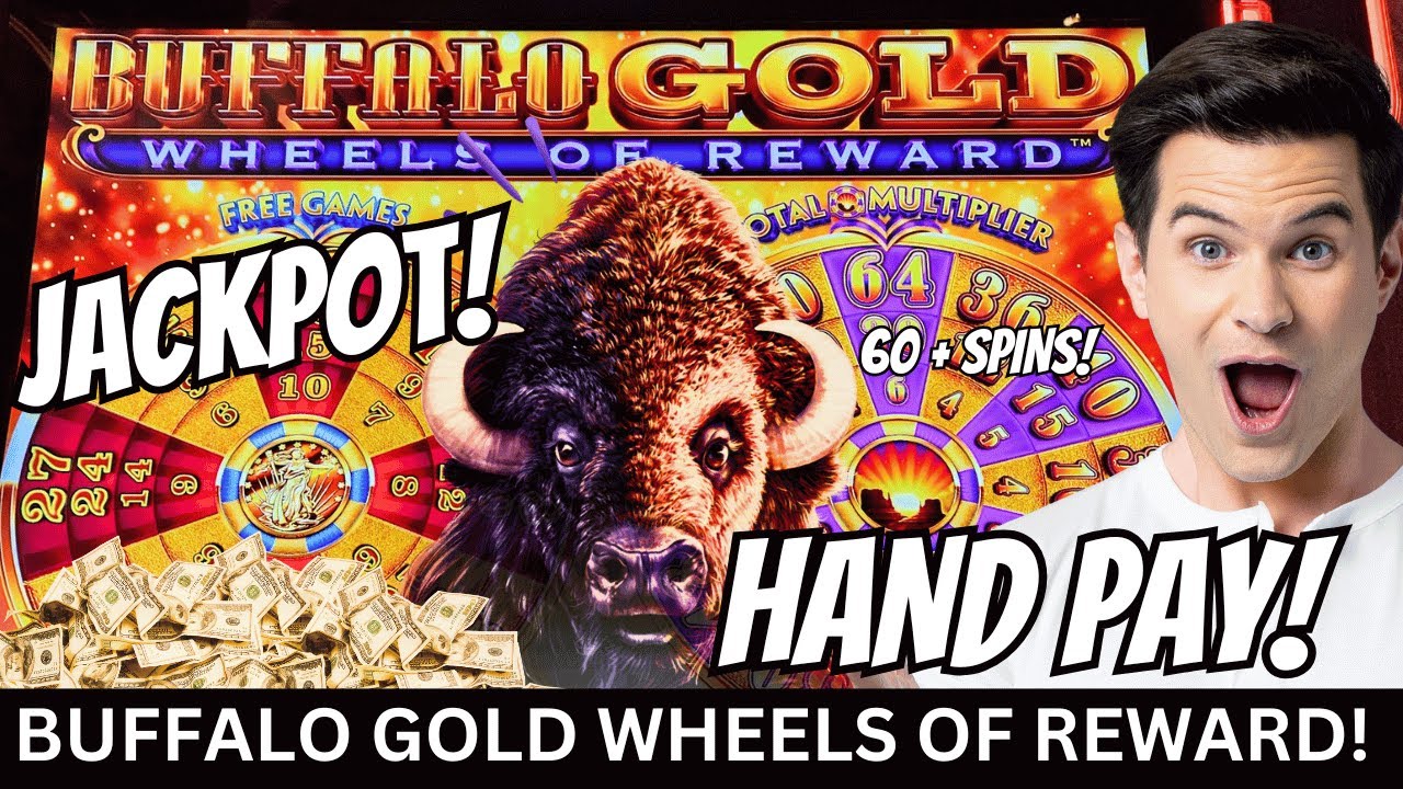 Huge Jackpot! Free Spins & Retriggers! Buffalo Gold Wheels of Reward!