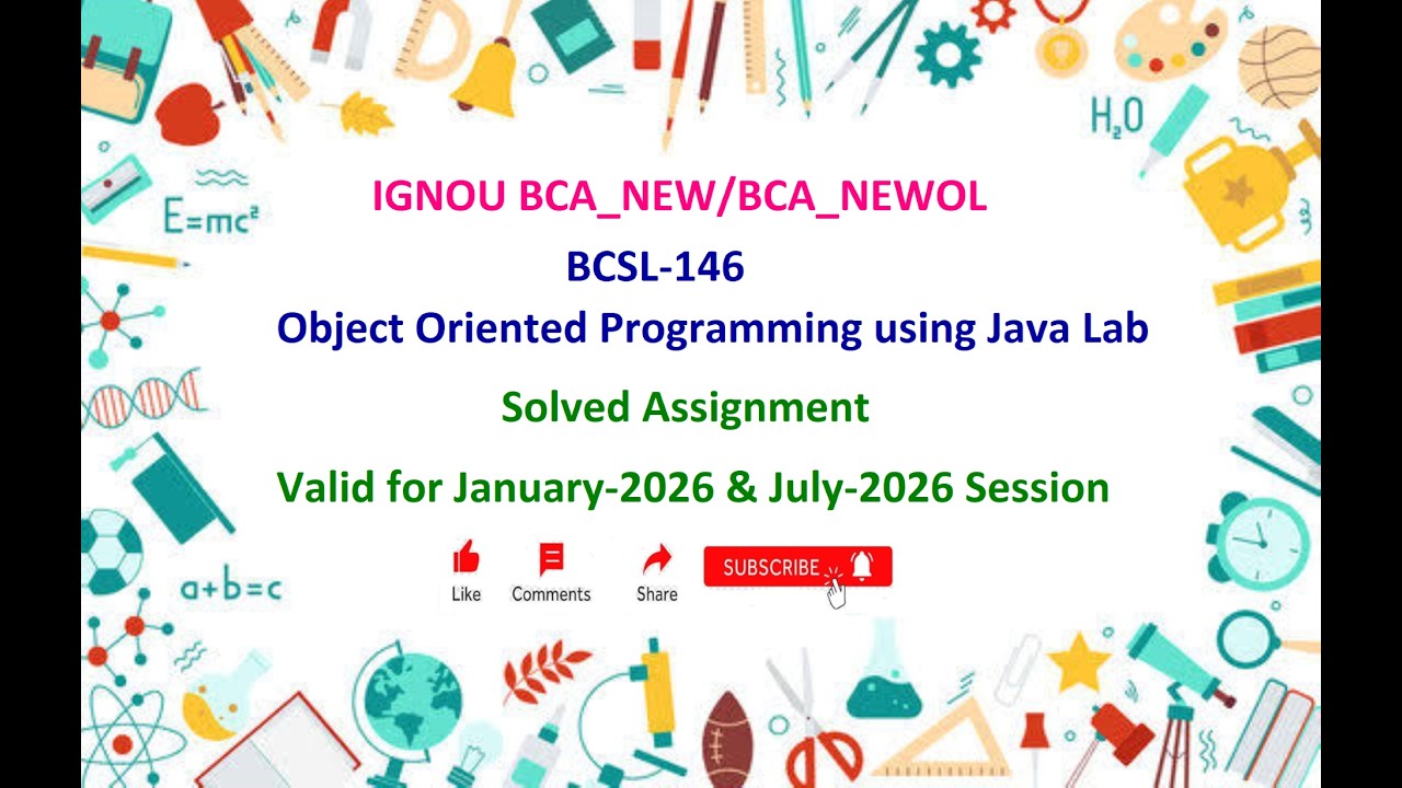 BCSL 146 SOLVED ASSIGNMENT | BCSL 146 IGNOU Solved Assignment Jan 2026 & July 2026 | BCA_NEW | IGNOU