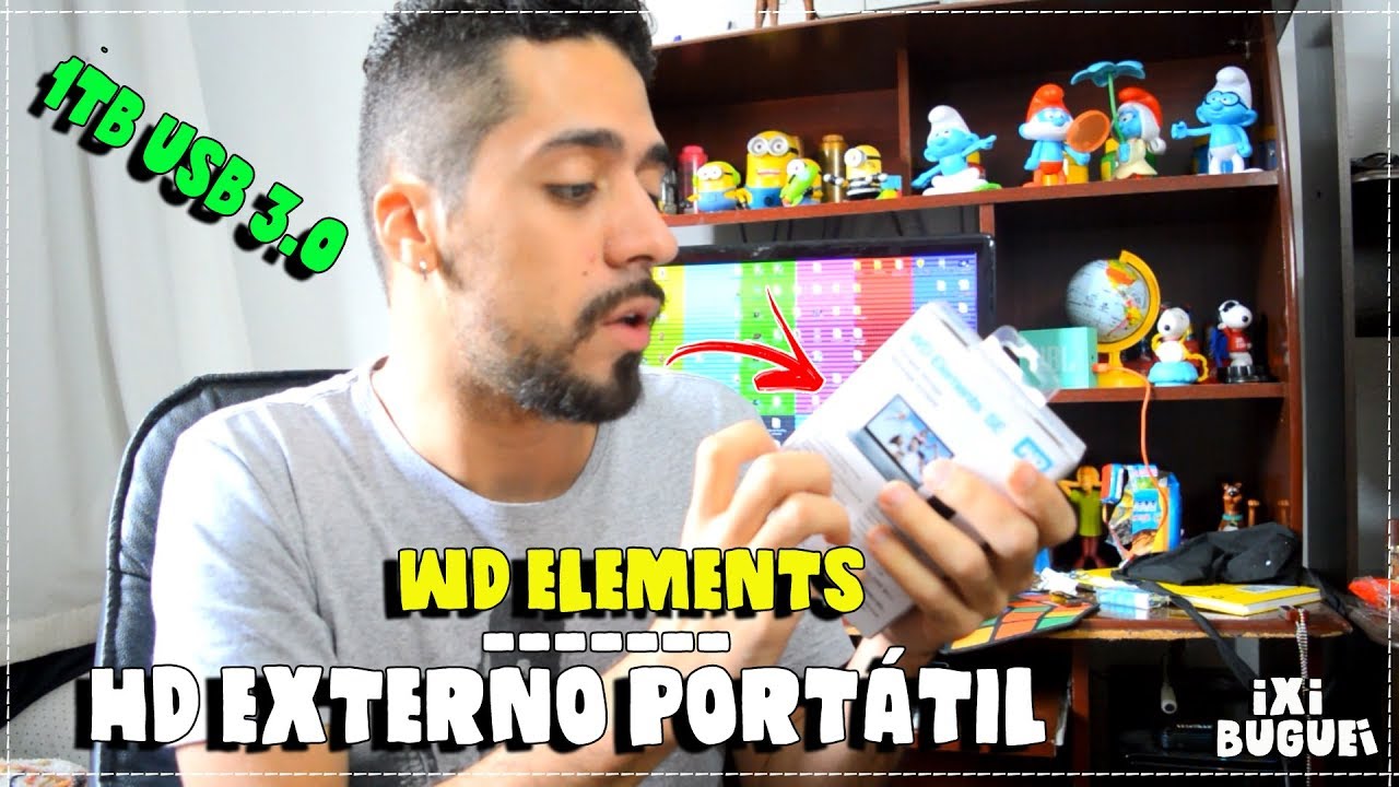 Unboxing HD Externo Portátil WD Elements 1TB USB 3.0 + Informações