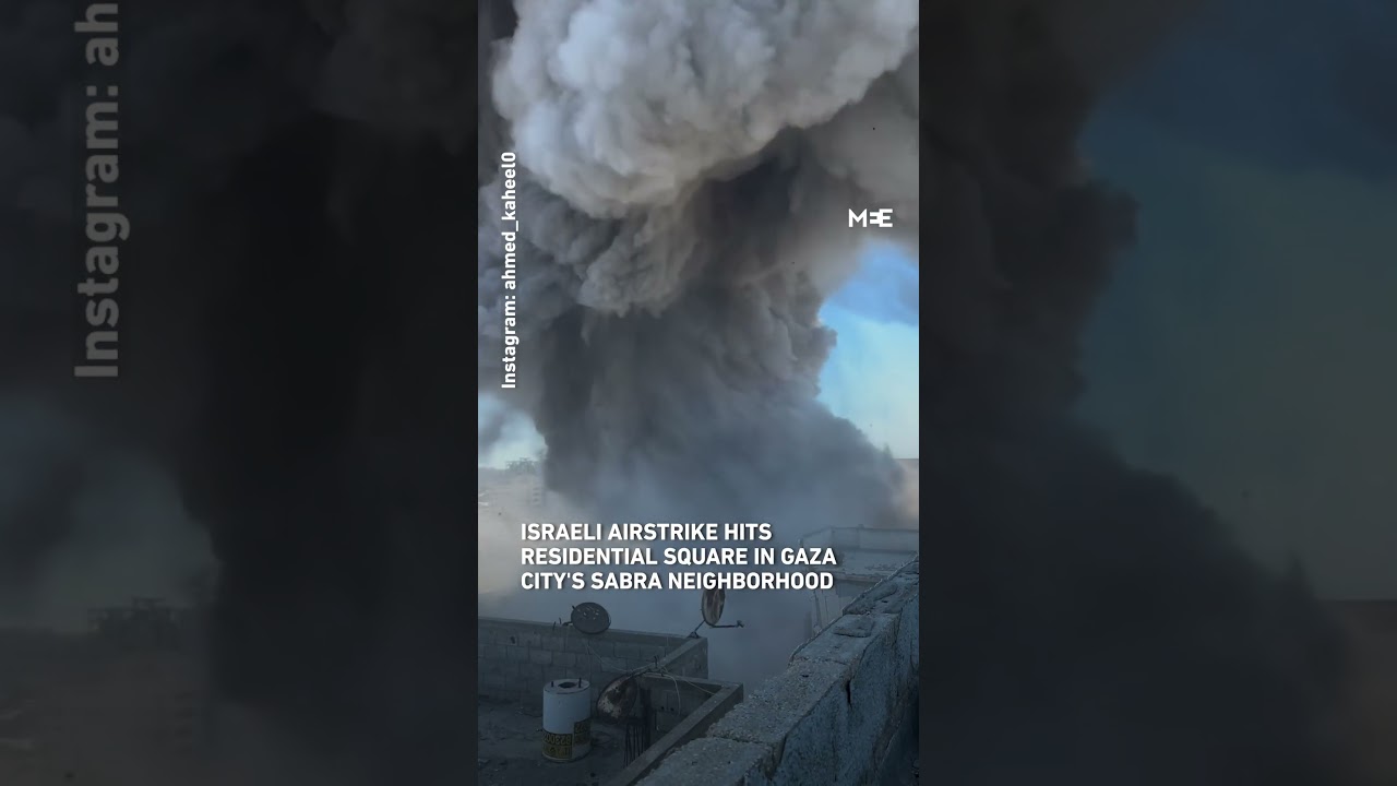 Israeli airstrike hits residential square in Gaza City's Sabra neighbourhood