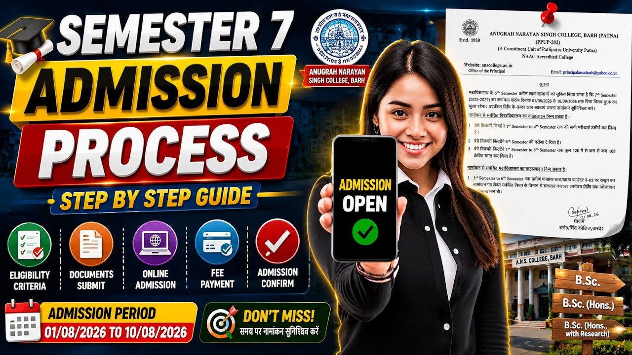 PPU UG Semester 7 Admission 2026 | Honours with Research Admission Process | 7.5 CGPA New Update