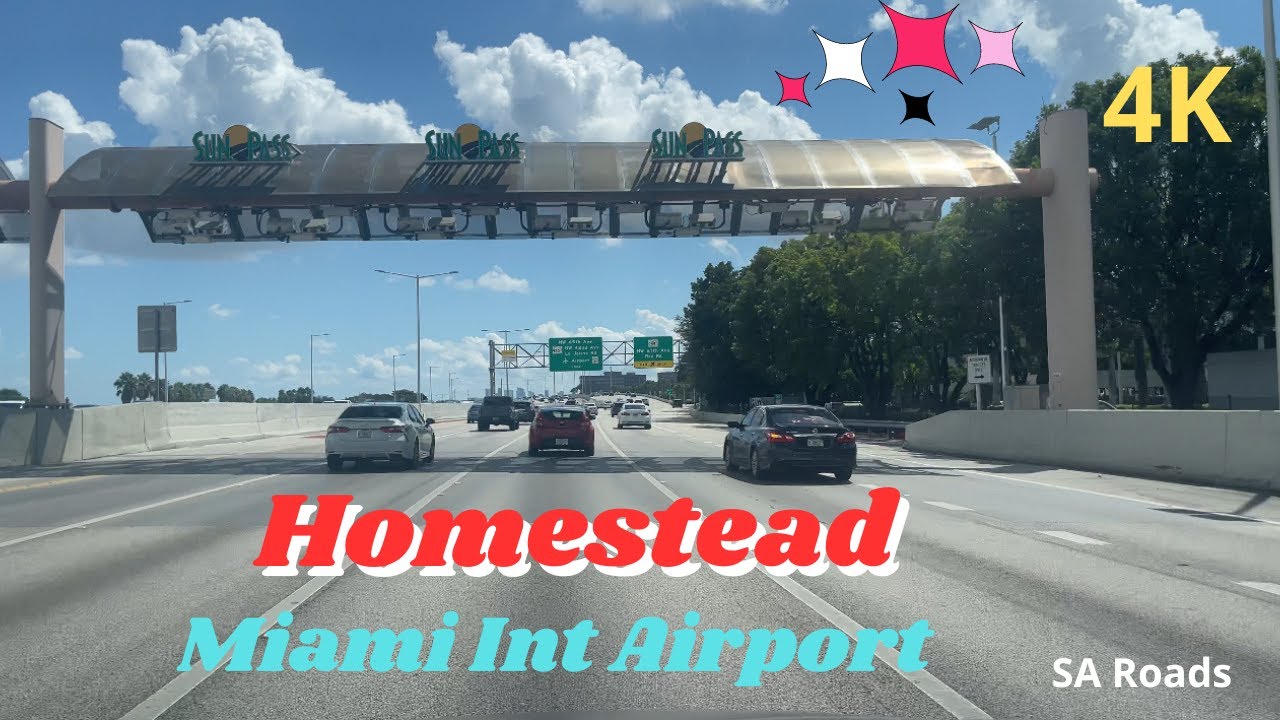 Driving from Homestead South Florida to Miami International Airport on the Florida Turnpike - 4K