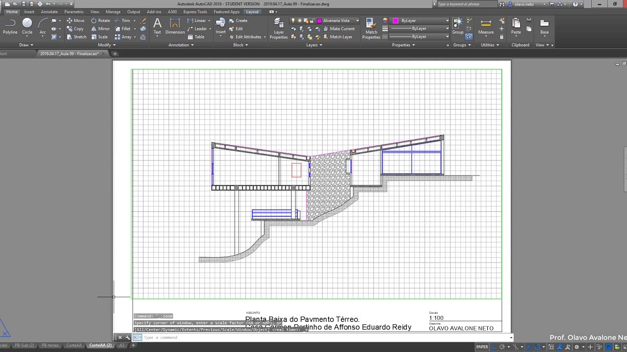 Desenho Arquitetônico 2019.1 - Aula 09  - Folhas de Layout e Batch Plot