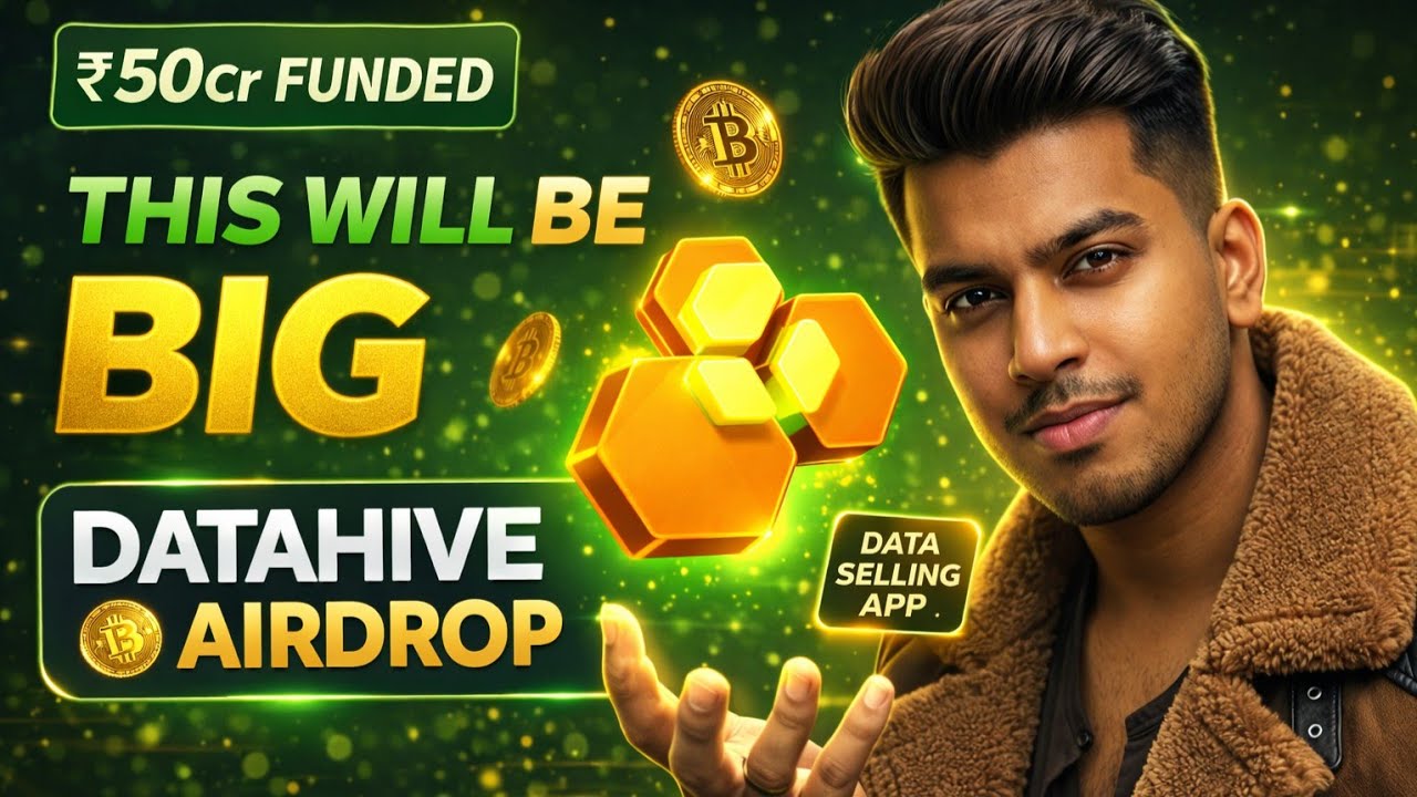 DataHive Airdrop Explained | ₹50 Cr Funded | Data Selling App | Free Crypto Airdrop