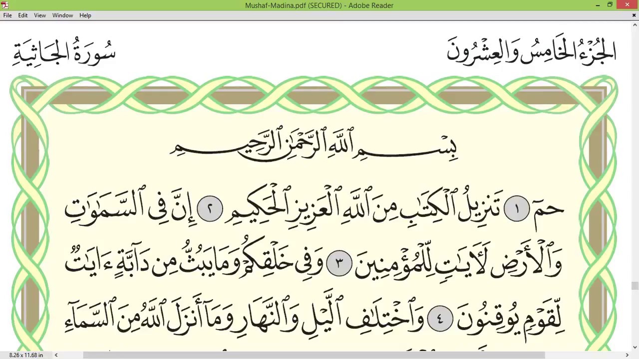 Practice reciting with correct tajweed - Page 499 (Surah Al-Jathiyah)