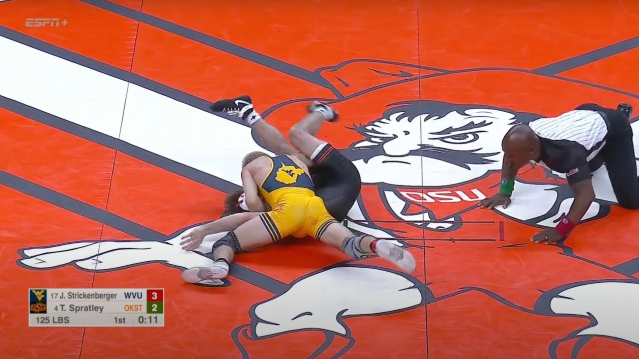 125lbs Jett Strickenberger (West Virginia) vs Troy Spratley (Oklahoma State)