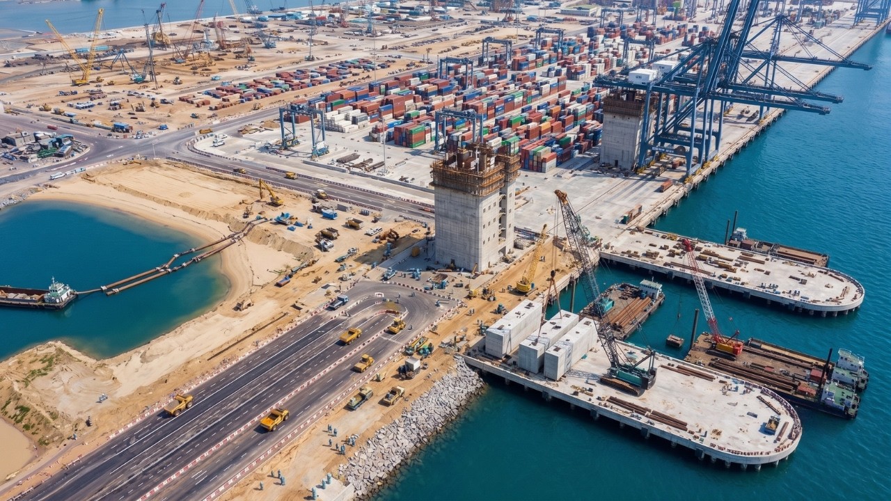 How is India building one of the world's biggest ports?