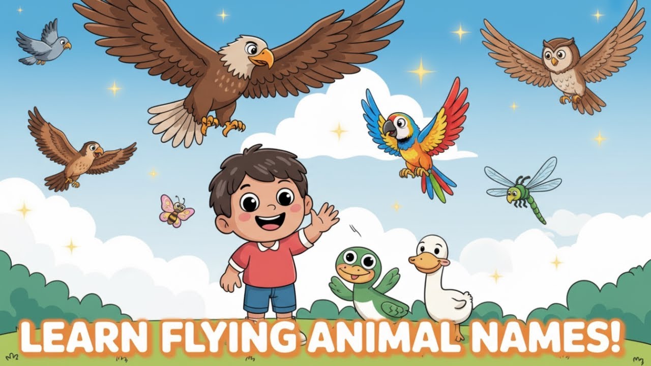 Learn Flying Animal Names for Kids ✈️🐦 | Episode 23 | Educational Video for Children