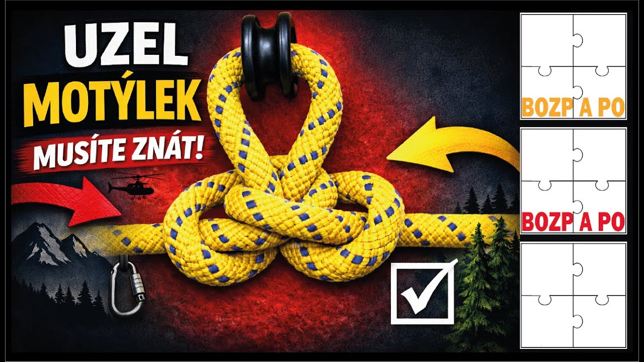 Uzel, který drží uprostřed lana: Motýlek krok za krokem