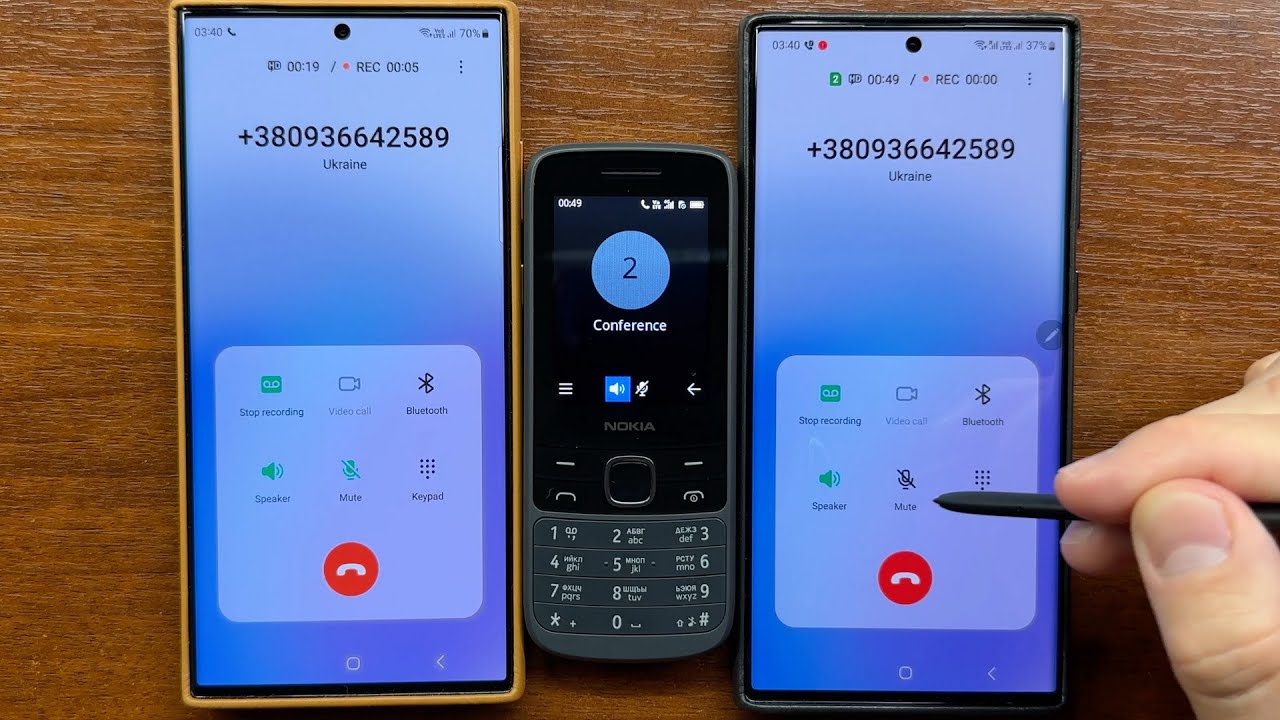 Nokia 225 4G VoLTE HD Outgoing Call to Samsung S23 Ultra & S22 Ultra + Conference HD Incoming Call