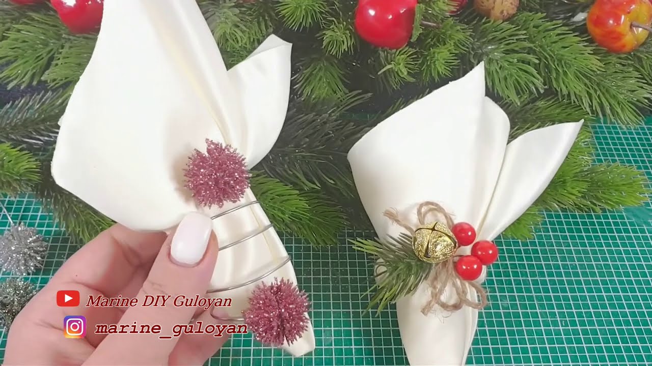 Новогодние кольца для салфеток своими руками 2 мастер класс #Marine_DIY_Guloyan