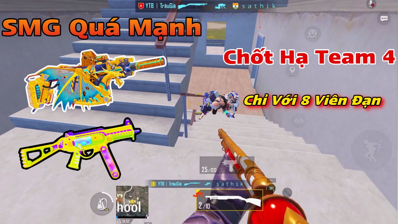 Pubg Mobile - Quá Khủng Khiếp Với Sức Mạnh Của SMG | Trâu Già Trổ Tài Thụt S1897 Lỡ Cân Luôn Team 4