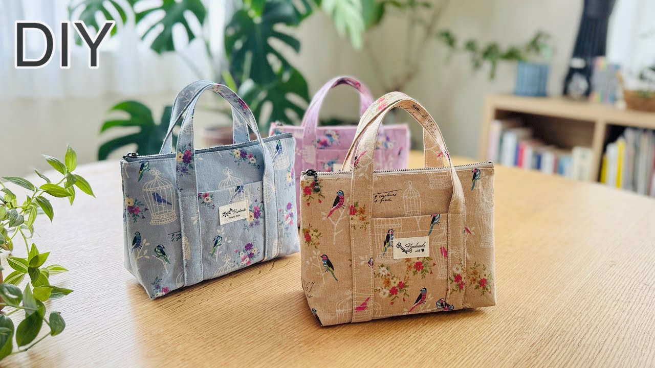 可愛いポーチバッグ作り方 , How To Make Zippered Make Up Pouch Bag , Easy Sewing Tutorials,Diy