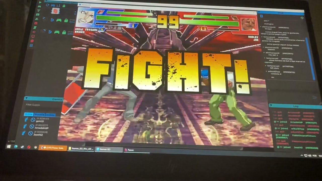 Mugen on PARSEC_ online lobby #1{ team Kanji/Baiken}, I’m ArcadekidP btw