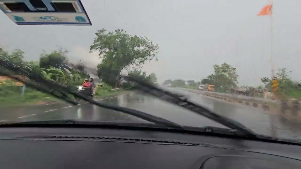 Rainy Weather Car Drive in 4K | Peaceful Road Ambience