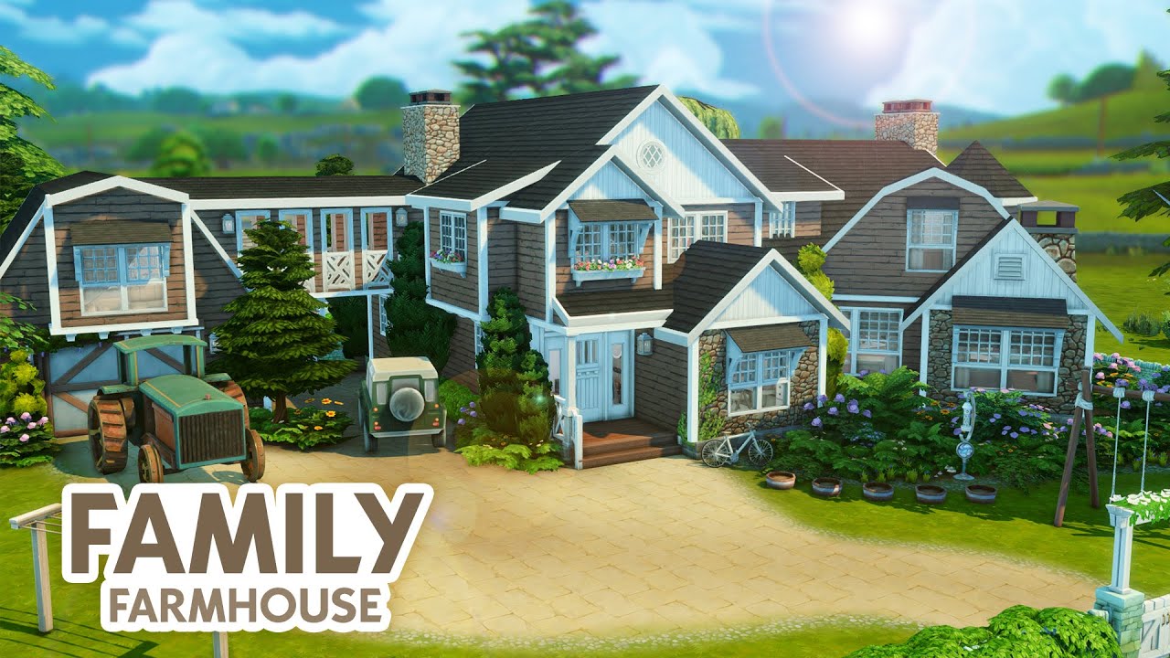 Big Family Farmhouse // The Sims 4 Speed Build