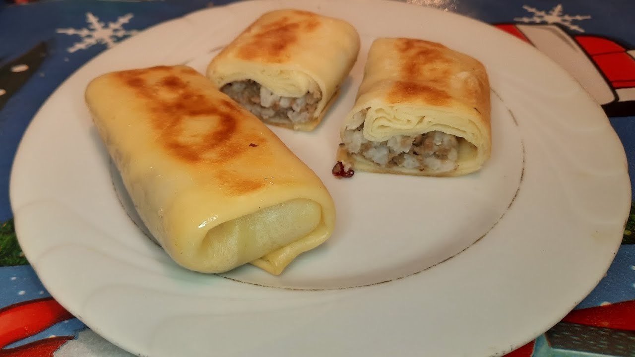 Ətli blinçik resepti | Блинчики с Мясом | Fərqli blinçik xəmiri