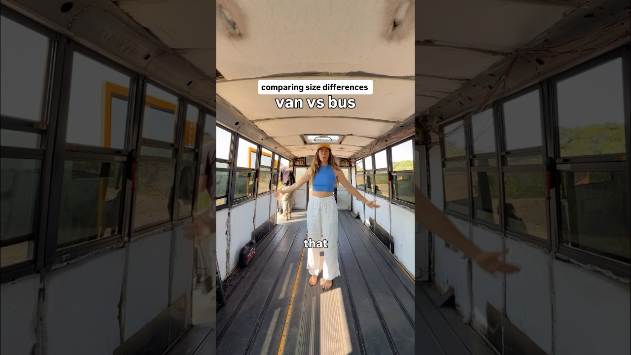 Van vs Bus | Size Comparison For Full Time Living🚌💭🚐 #vanlife #buslife #vanbuild #busbuild
