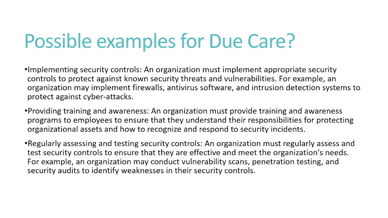 CISSP EN 2 4 1 Due Care vs Due Dillegence