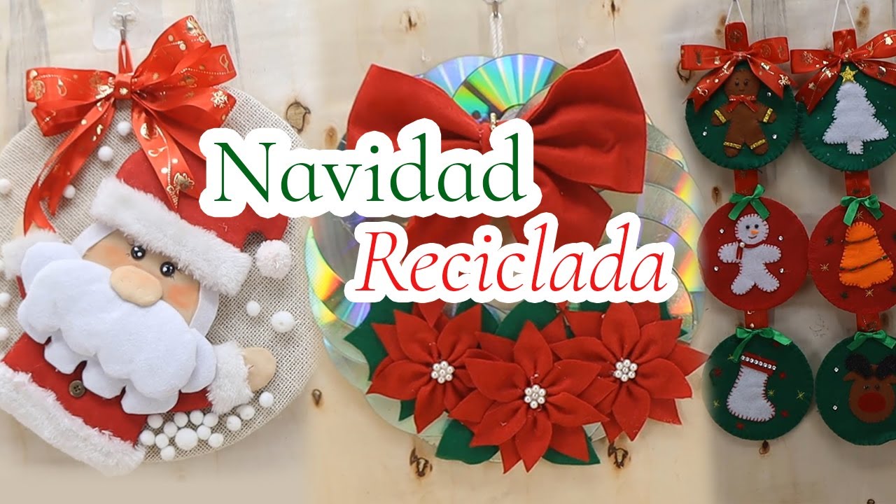 5 Manualidades Navideñas Con CDs Reciclados - 5 DIY Con CDs 🔄